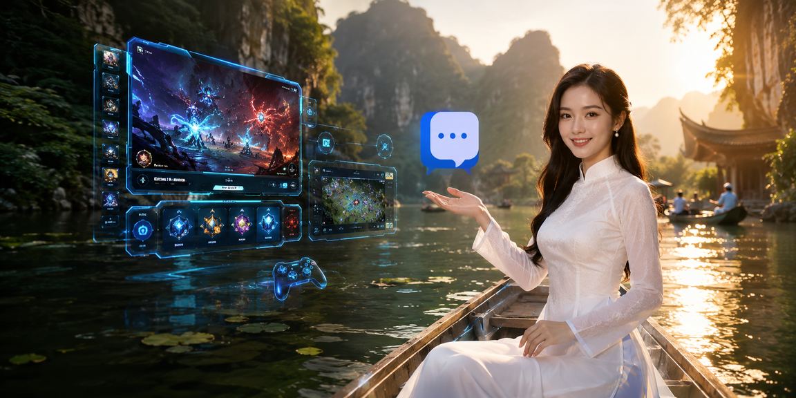 Giao diện cược esports f789 tại Ninh Bình với trang phục áo dài truyền thống