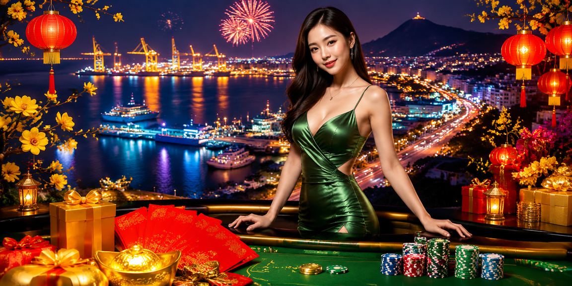 Phong bao đỏ và đèn lồng trang trí tại Vũng Tàu — không khí lễ hội gắn với slots châu Á